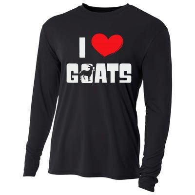 I Love Goats Heart Capricorn Goat Farmer Funny Cooling Performance Long Sleeve Crew