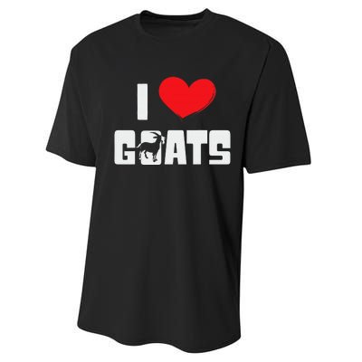 I Love Goats Heart Capricorn Goat Farmer Funny Performance Sprint T-Shirt