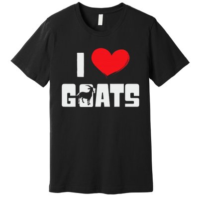 I Love Goats Heart Capricorn Goat Farmer Funny Premium T-Shirt