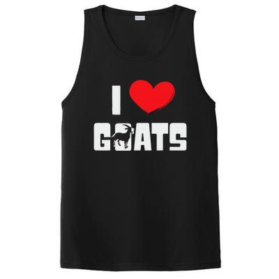 I Love Goats Heart Capricorn Goat Farmer Funny PosiCharge Competitor Tank