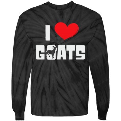 I Love Goats Heart Capricorn Goat Farmer Funny Tie-Dye Long Sleeve Shirt