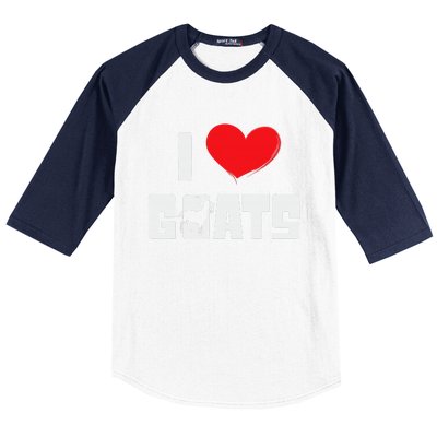 I Love Goats Heart Capricorn Goat Farmer Funny Baseball Sleeve Shirt