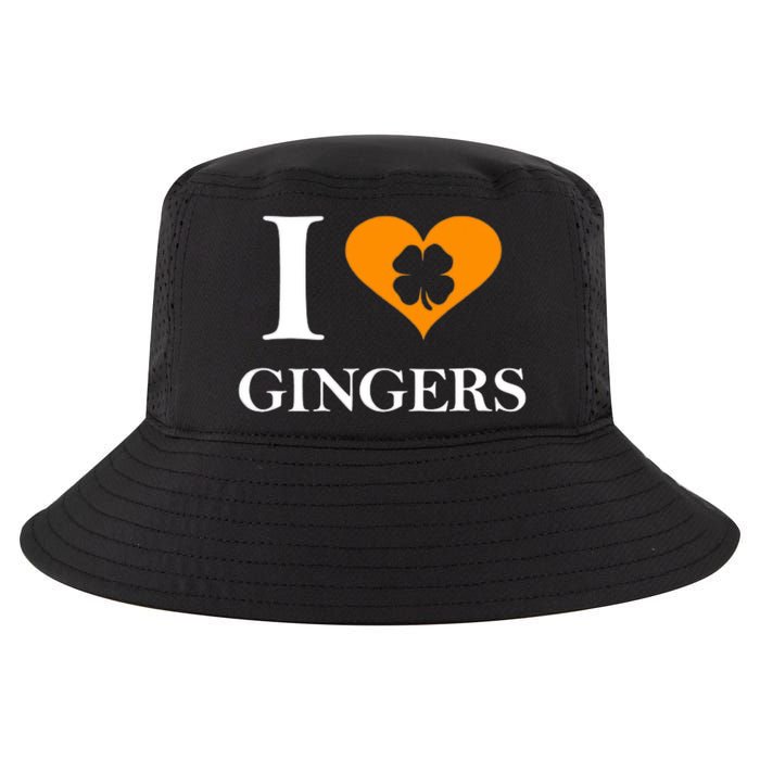 I Love Gingers Heart Shamrock Redhead Lover Cool Comfort Performance Bucket Hat
