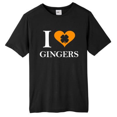 I Love Gingers Heart Shamrock Redhead Lover Tall Fusion ChromaSoft Performance T-Shirt