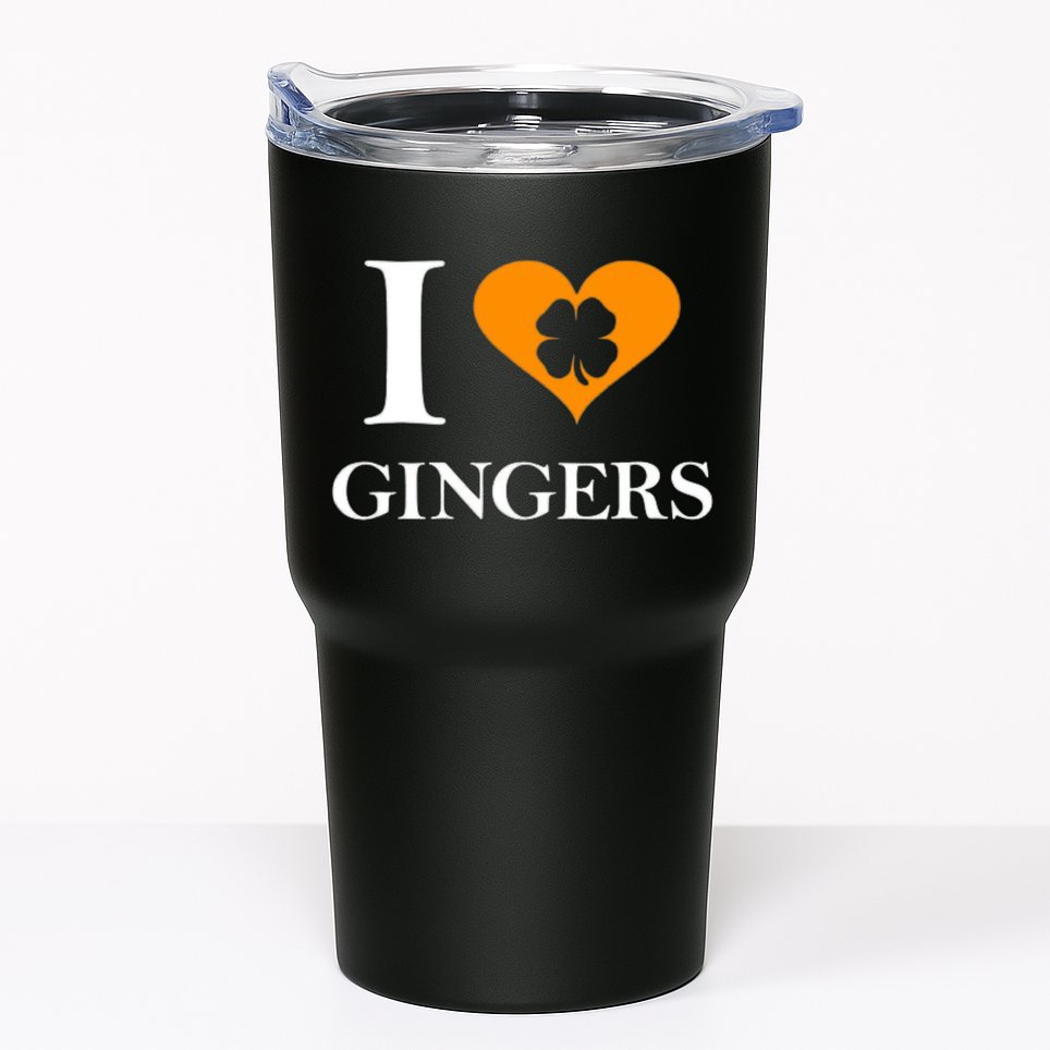 I Love Gingers Heart Shamrock Redhead Lover Tumbler
