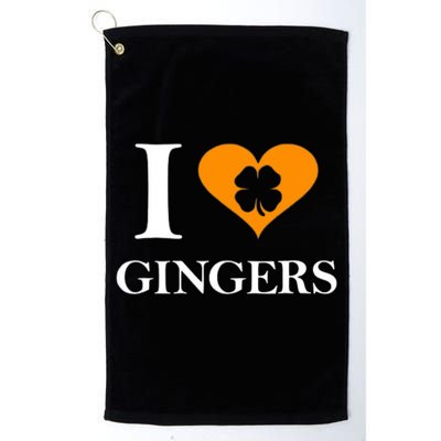 I Love Gingers Heart Shamrock Redhead Lover Golf Towel