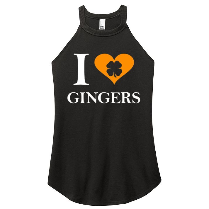 I Love Gingers Heart Shamrock Redhead Lover Women's Perfect Tri Rocker Tank