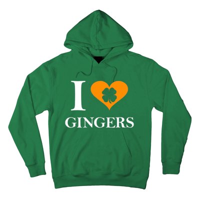 I Love Gingers Heart Shamrock Redhead Lover Hoodie