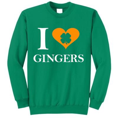 I Love Gingers Heart Shamrock Redhead Lover Sweatshirt