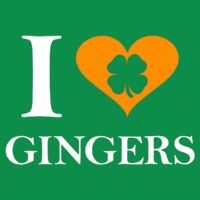I Love Gingers Heart Shamrock Redhead Lover T-Shirt
