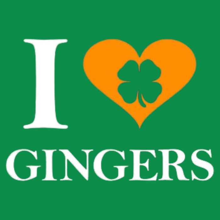 I Love Gingers Heart Shamrock Redhead Lover T-Shirt