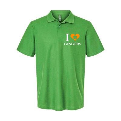 I Love Gingers Heart Shamrock Redhead Lover Softstyle Adult Sport Polo