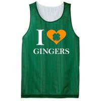 I Love Gingers Heart Shamrock Redhead Lover Mesh Reversible Basketball Jersey Tank