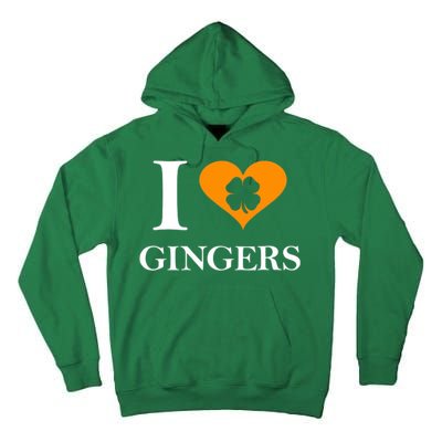 I Love Gingers Heart Shamrock Redhead Lover Tall Hoodie