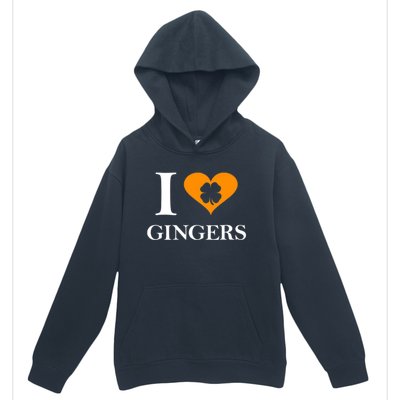 I Love Gingers Heart Shamrock Redhead Lover Urban Pullover Hoodie