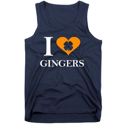 I Love Gingers Heart Shamrock Redhead Lover Tank Top