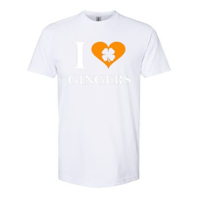 I Love Gingers Heart Shamrock Redhead Lover Softstyle CVC T-Shirt