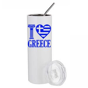 I Love Greece Stainless Steel Tumbler