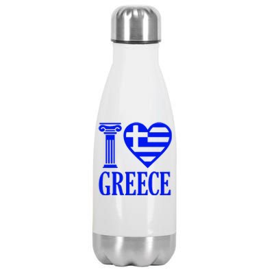 I Love Greece Stainless Steel Insulated Water Bottle