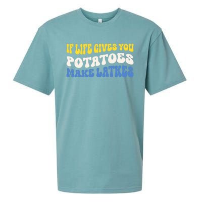 If Life Gives You Potatoes Make Latkes Sueded Cloud Jersey T-Shirt