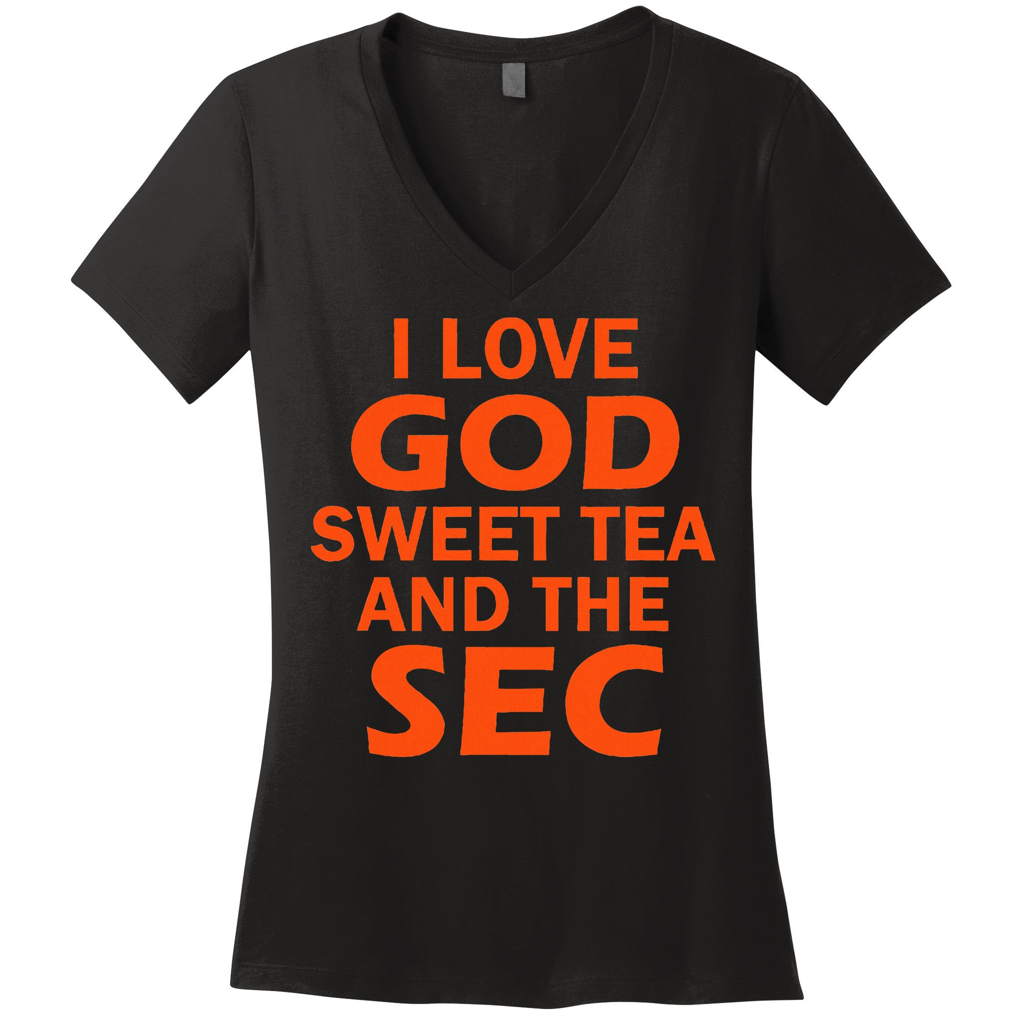 I Love God Sweet Tea And The Sec Southern Football Women's V-Neck T-Shirt