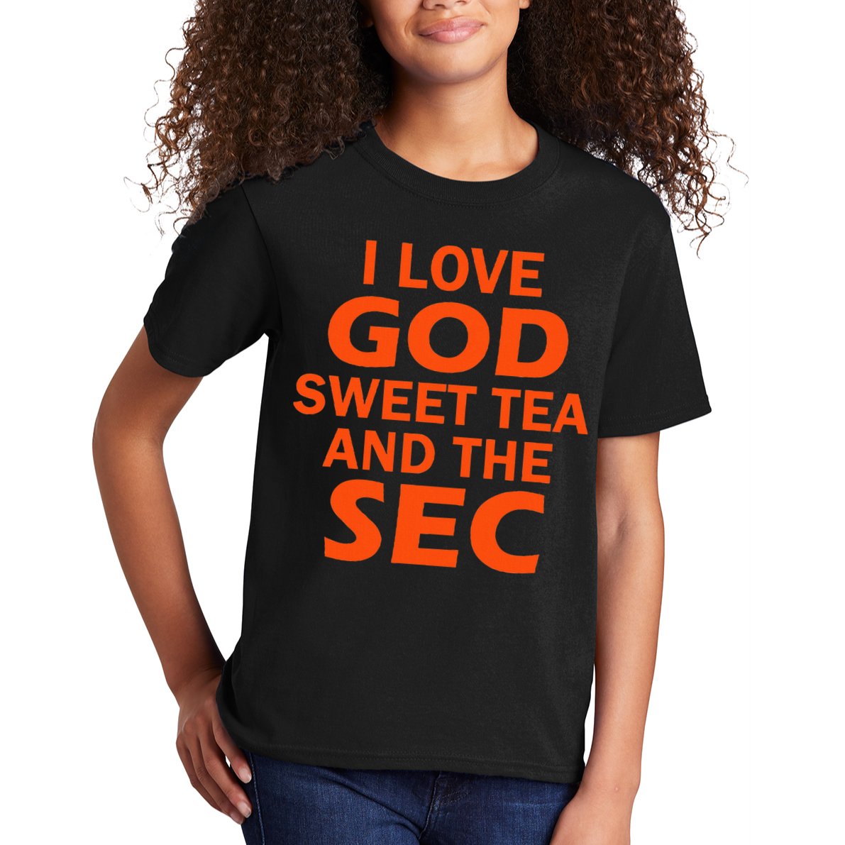I Love God Sweet Tea And The Sec Southern Football Kids T-Shirt