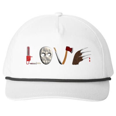 I Love Horror Movies Scary Movie Snapback Five-Panel Rope Hat