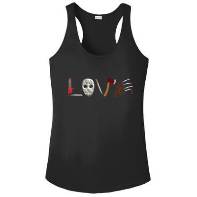 I Love Horror Movies Scary Movie Ladies PosiCharge Competitor Racerback Tank