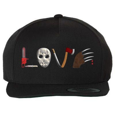 I Love Horror Movies Scary Movie Wool Snapback Cap