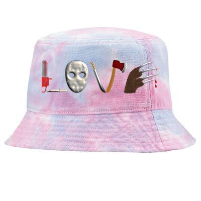 I Love Horror Movies Scary Movie Tie-Dyed Bucket Hat