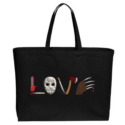 I Love Horror Movies Scary Movie Cotton Canvas Jumbo Tote