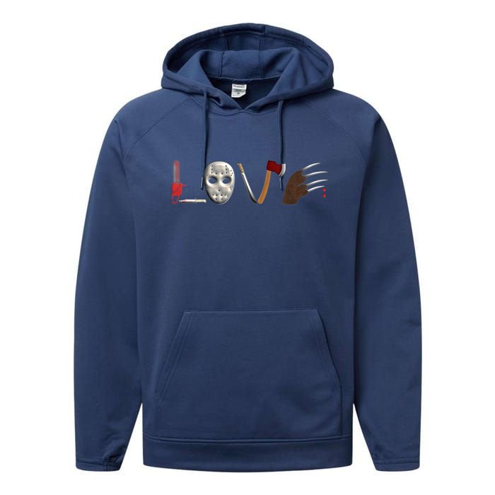 I Love Horror Movies Scary Movie Performance Fleece Hoodie