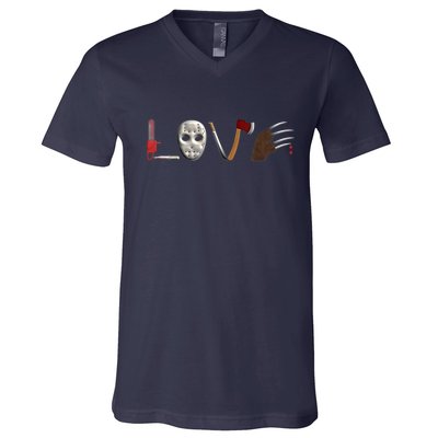 I Love Horror Movies Scary Movie V-Neck T-Shirt