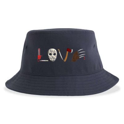 I Love Horror Movies Scary Movie Sustainable Bucket Hat