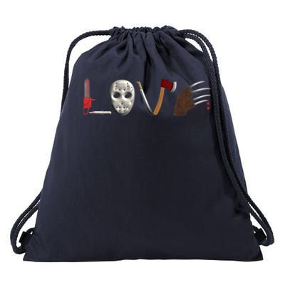 I Love Horror Movies Scary Movie Drawstring Bag