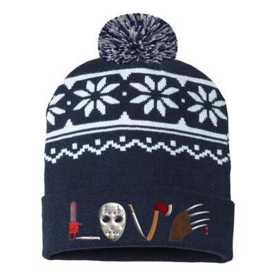 I Love Horror Movies Scary Movie USA-Made Snowflake Beanie