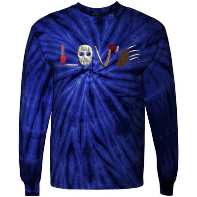 I Love Horror Movies Scary Movie Tie-Dye Long Sleeve Shirt