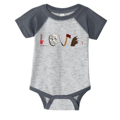 I Love Horror Movies Scary Movie Infant Baby Jersey Bodysuit