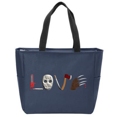 I Love Horror Movies Scary Movie Zip Tote Bag