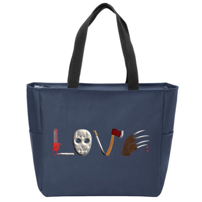 I Love Horror Movies Scary Movie Zip Tote Bag