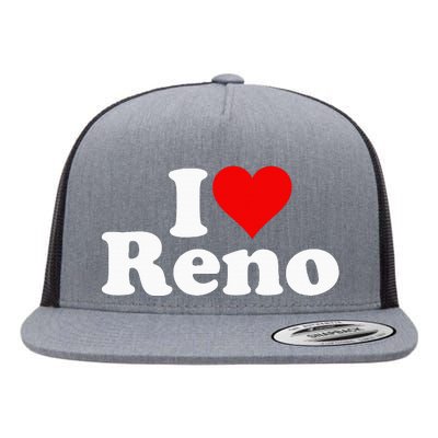 I Love Heart Reno Nevada Nv Flat Bill Trucker Hat