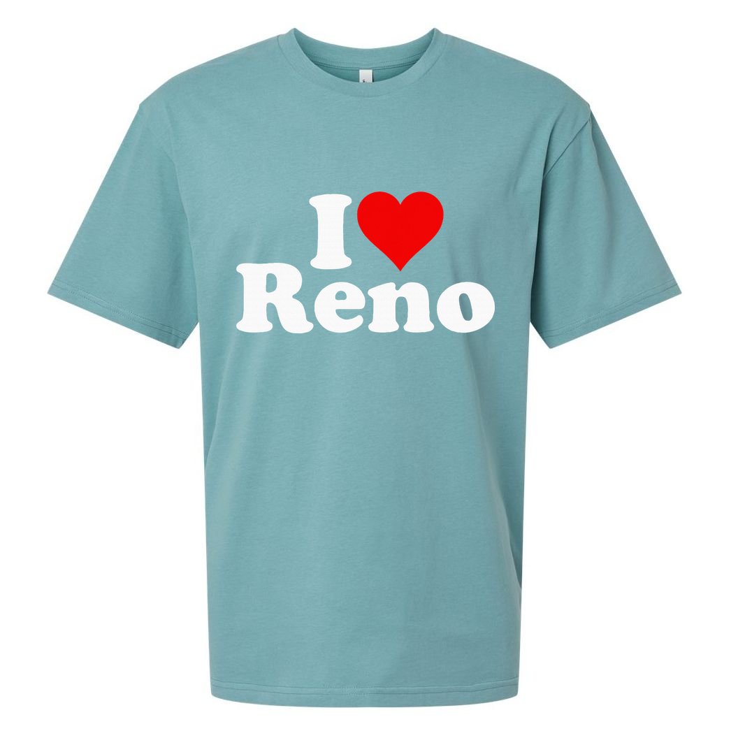 I Love Heart Reno Nevada Nv Sueded Cloud Jersey T-Shirt