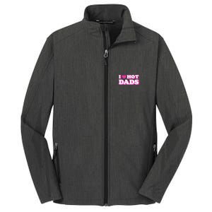 I Love Hot Dads Funny Heart Bimbo Aesthetic Y2K Pink Core Soft Shell Jacket