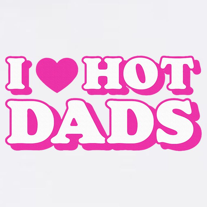 I Love Hot Dads Funny Heart Bimbo Aesthetic Y2K Pink Button
