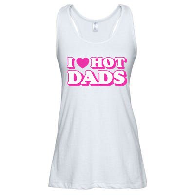I Love Hot Dads Funny Heart Bimbo Aesthetic Y2K Pink Ladies Essential Flowy Tank