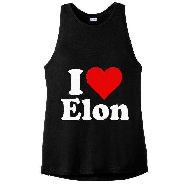 I Love Heart Elon North Carolina Ladies PosiCharge Tri-Blend Wicking Tank