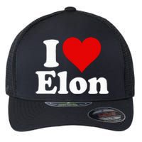 I Love Heart Elon North Carolina Flexfit Unipanel Trucker Cap