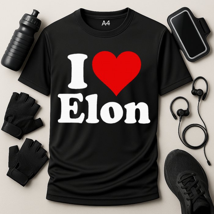 I Love Heart Elon North Carolina Cooling Performance Crew T-Shirt