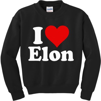 I Love Heart Elon North Carolina Kids Sweatshirt