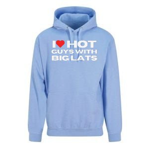 I Love Hot Guys With Big Lats Funny Mom Wife Girlfriend Unisex Surf Hoodie